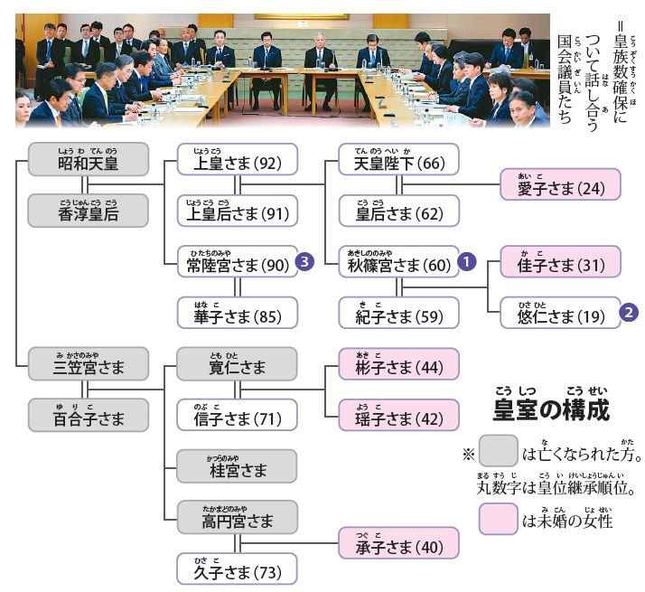 皇族数増やすため法改正へ